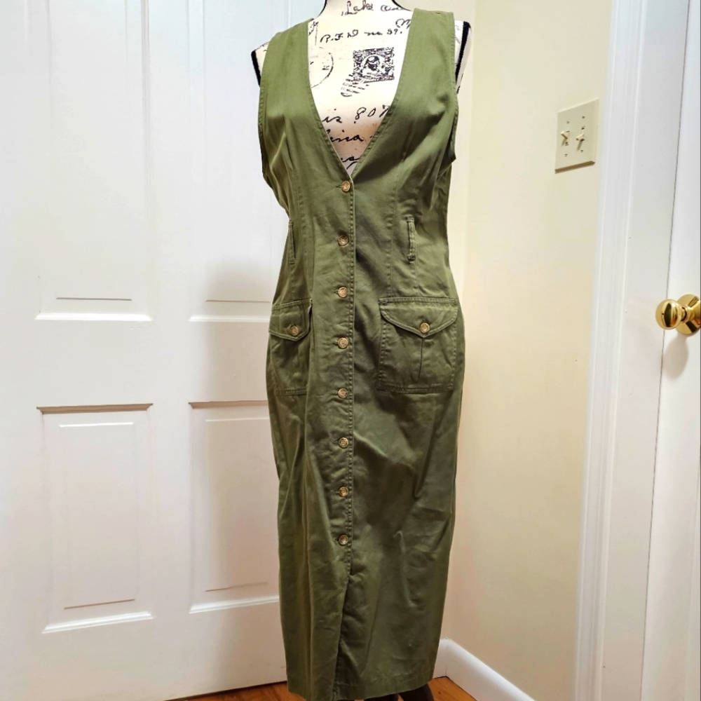 Vintage Faded Glory Button Down Cargo Dress